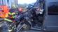 170424-Dopravní nehoda dodávky a kamionu na dálnici D5 v nájezdu k čerpací stanici u obce Tlustice na Berounsku