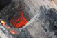 Zahoření sazí v komíně v obci Lbín v okrese Litoměřice v únoru 2014