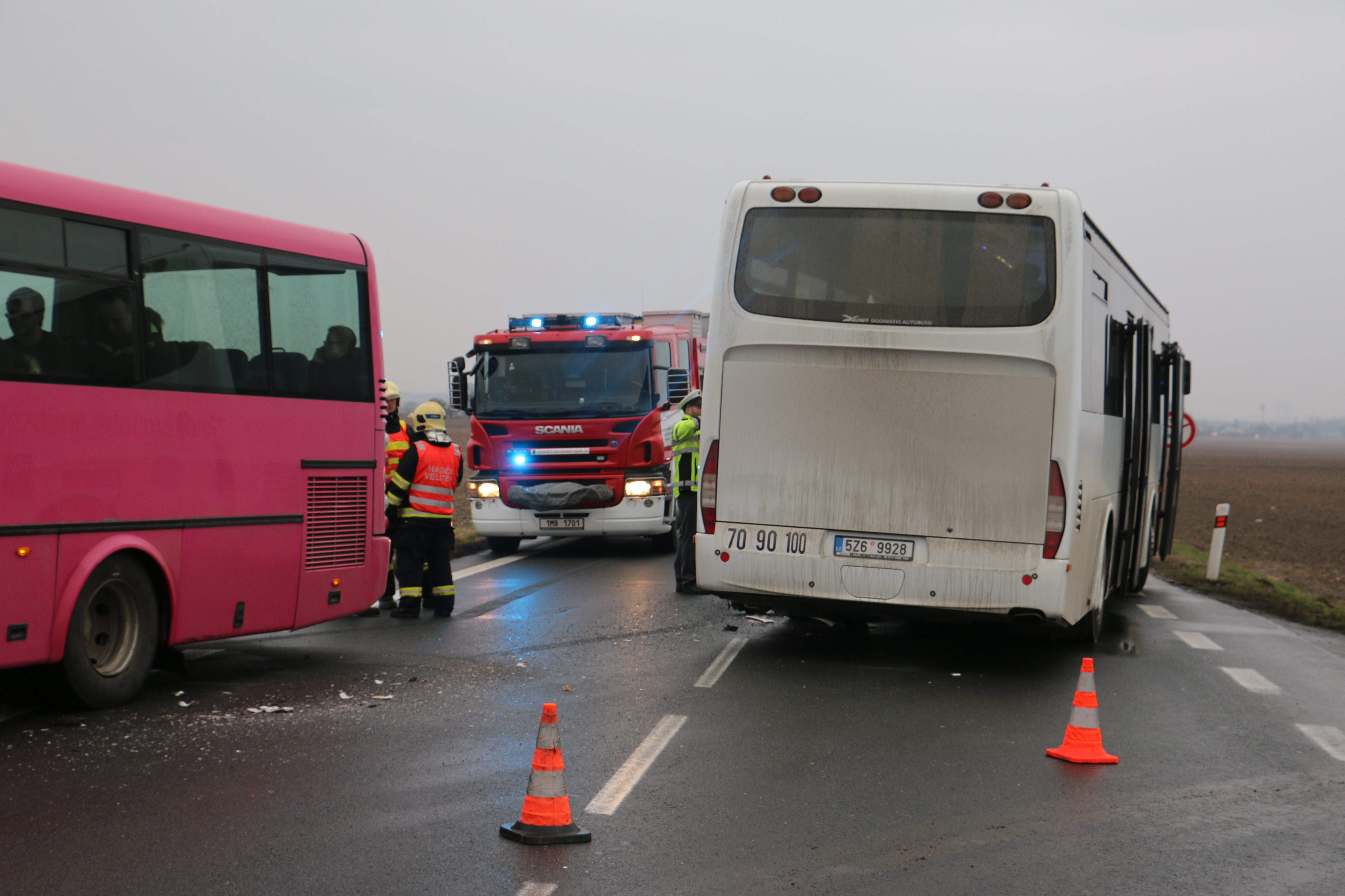nehoda dvou autobusů Dolany