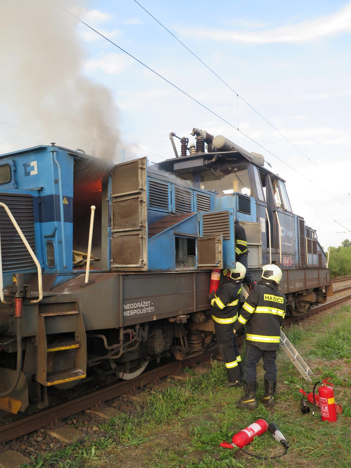 Požár lokomotivy, Protivín - 2. 8. 2017 (1).JPG