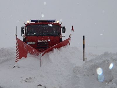 Zásah hasičů během sněhové kalamity