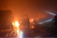 SČK_požár ocelokolny v obci Hřivno_hasiči hasí techniku nacházející se uvnitř budovy
