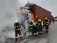 001-Požár kamionu na brněnské dálnici D1 u křižovatky Šternov na Benešovsku