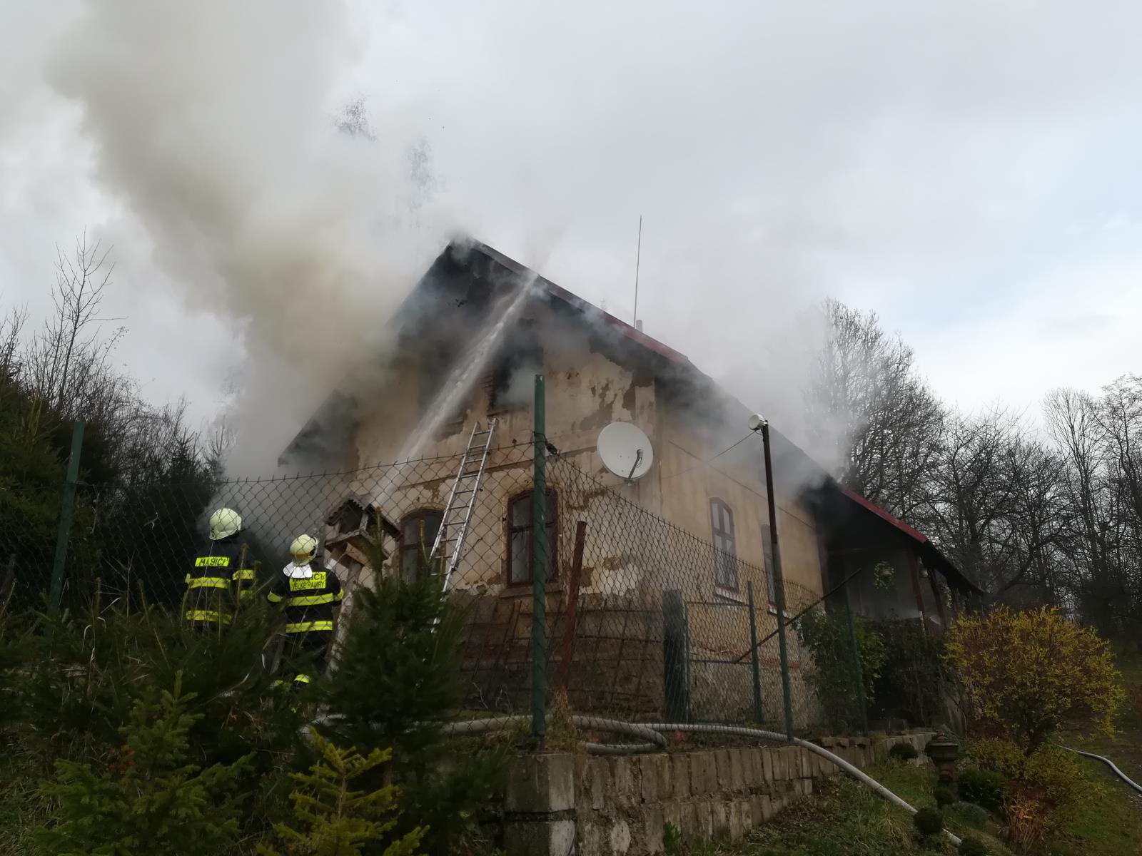 požár rodinného domu Držkov