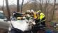 026-Vyprošťování zraněného řidiče po střetu dvou vozidel u Hluboše nedaleko Příbrami