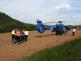 127-Transport zraněného motocyklisty do vrtulníku po nehodě poblíž obce Obory na Příbramsku