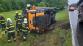 210-Vyprošťování řidiče z převráceného vozidla silničářů u obce Netřebice na Nymbursku