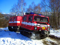 Pásový záchranný automobil Hägglunds