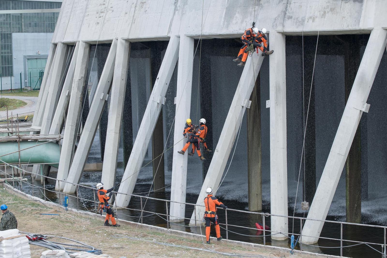 Cvičení hasiči lezci