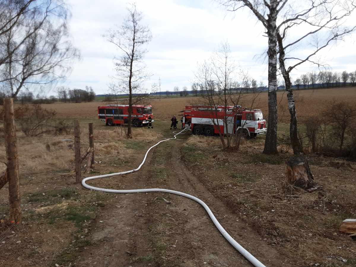 Šest jednotek hasičů likvidovalo požár v lese u Věžné.