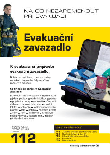 evakuační zavazadlo