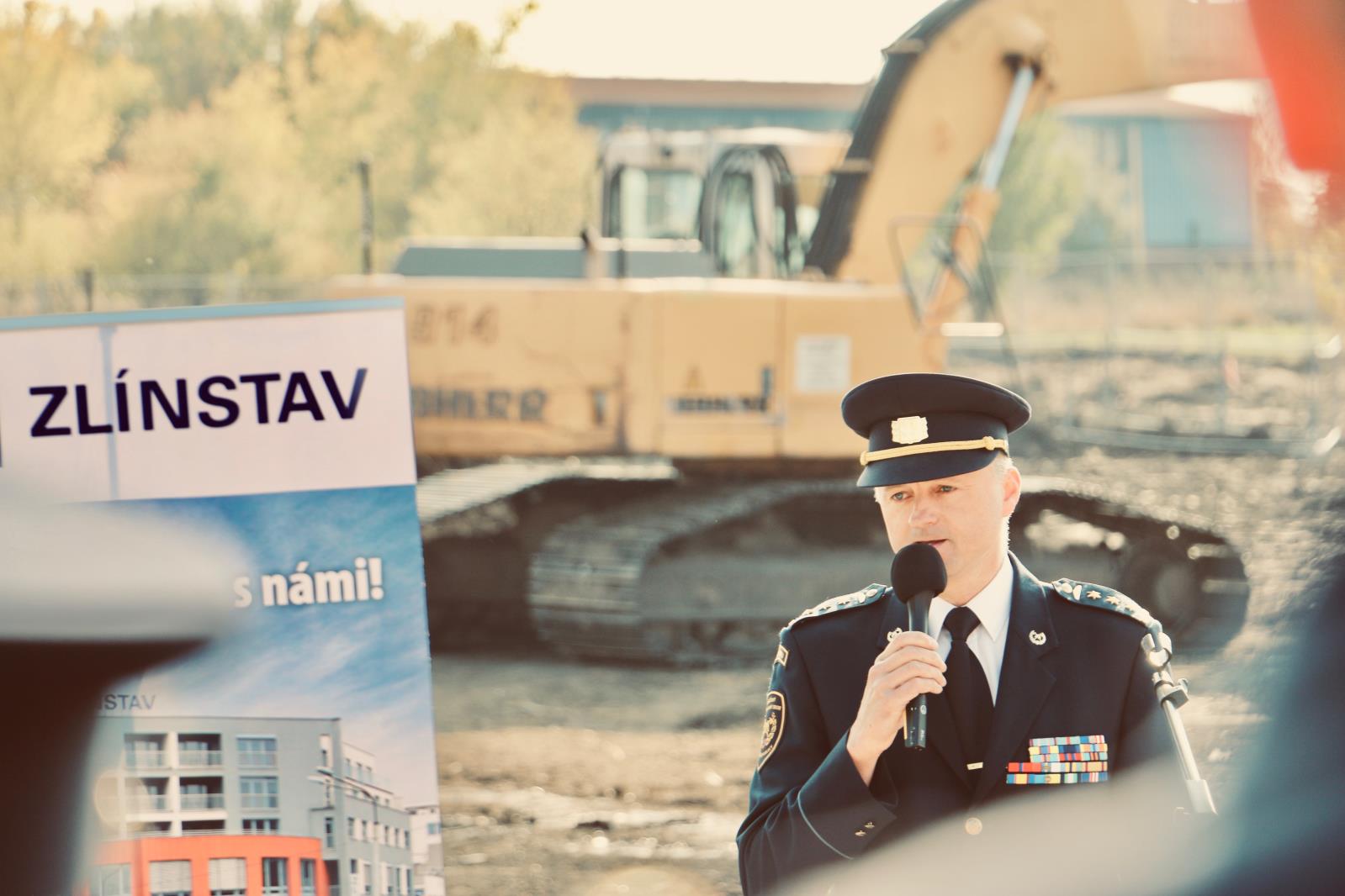 poklepání základního kamene výstavby stanice a územního odboru v Přerově