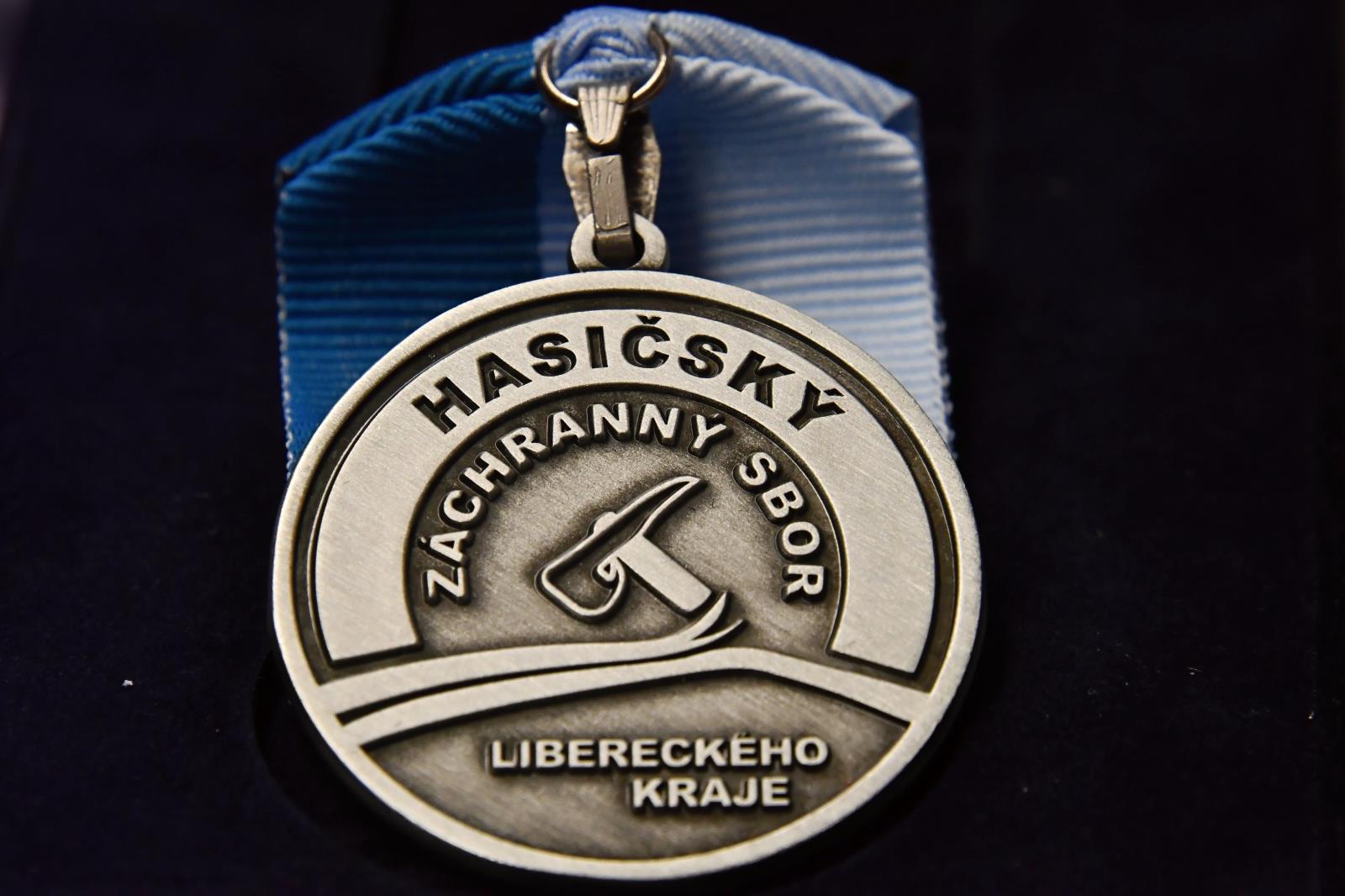 Medaile HZS Libereckého kraje, autor: mjr. Ing. Jaromír Mottl, velitel stanice Liberec