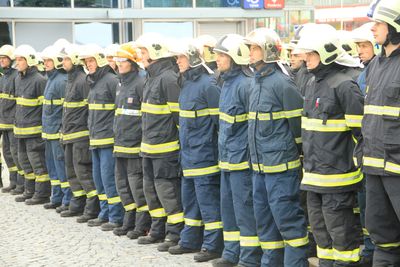 Nástup soutěžících hasičů