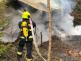 012-Požár roubené chaty v rekreační oblasti u obce Psáry nedaleko Prahy