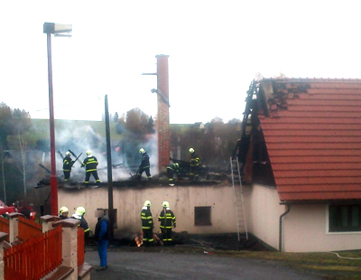 Požár rodinného domu v Pěnčíně