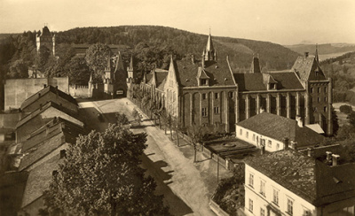 Historický pohled na objekt Červeného zámku, nedatováno