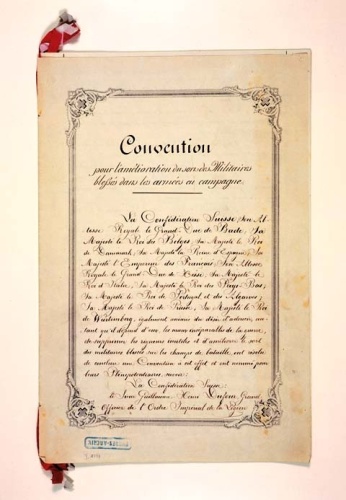 Titulní strana Ženevské úmluvy z roku 1864