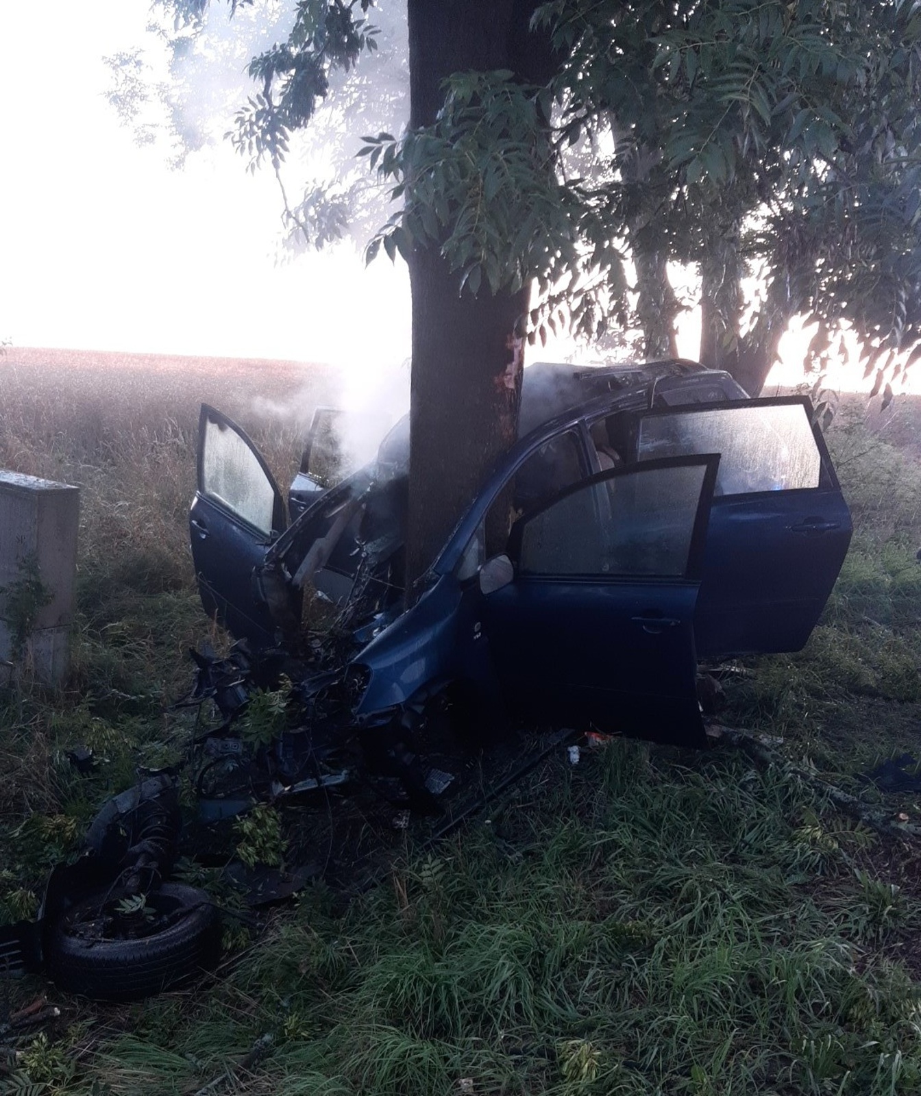 065-Havárie osobního auta s následným požárem v obci Dřevčice v okrese Praha-východ.jpg